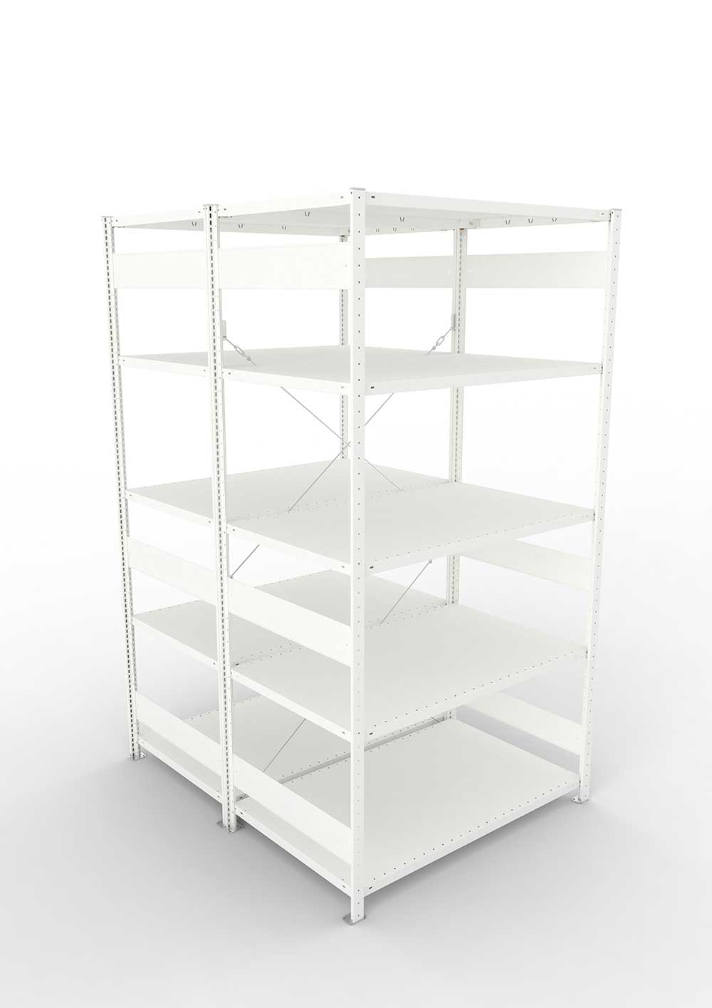 Metallregal Pro-Max Stecksystem Doppelgrundregal – 250×130×80 cm, 230 kg, RAL 7035