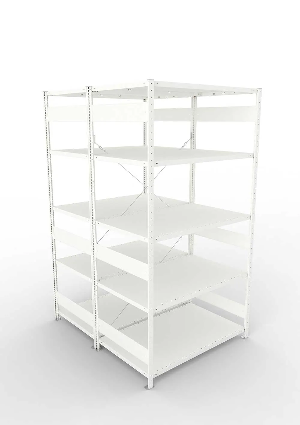 Metallregal Pro-Max Stecksystem Doppelgrundregal – 250×130×80 cm, 230 kg, RAL 7035