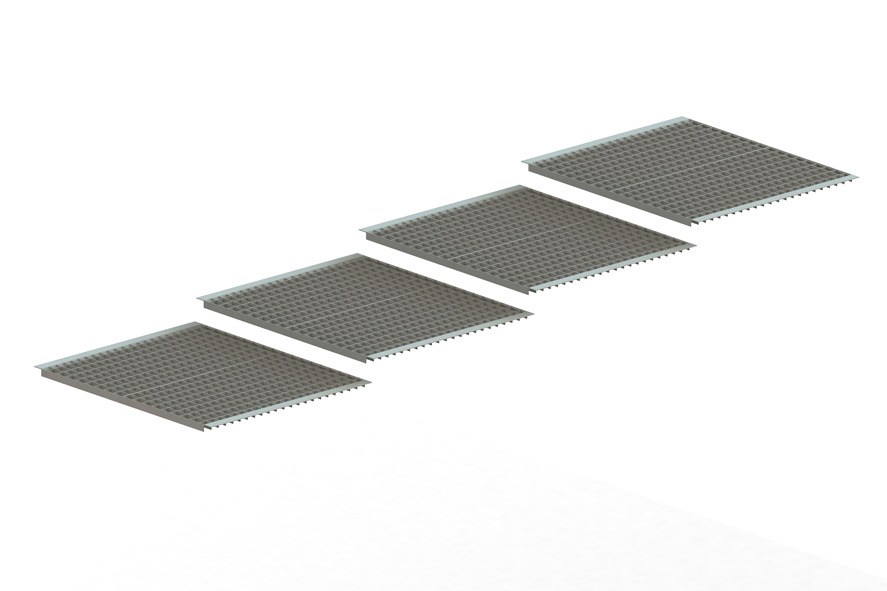 Palettenregal Gitterrost eingelegt 360×110 cm TPro-Flex5x2 – 500 kg