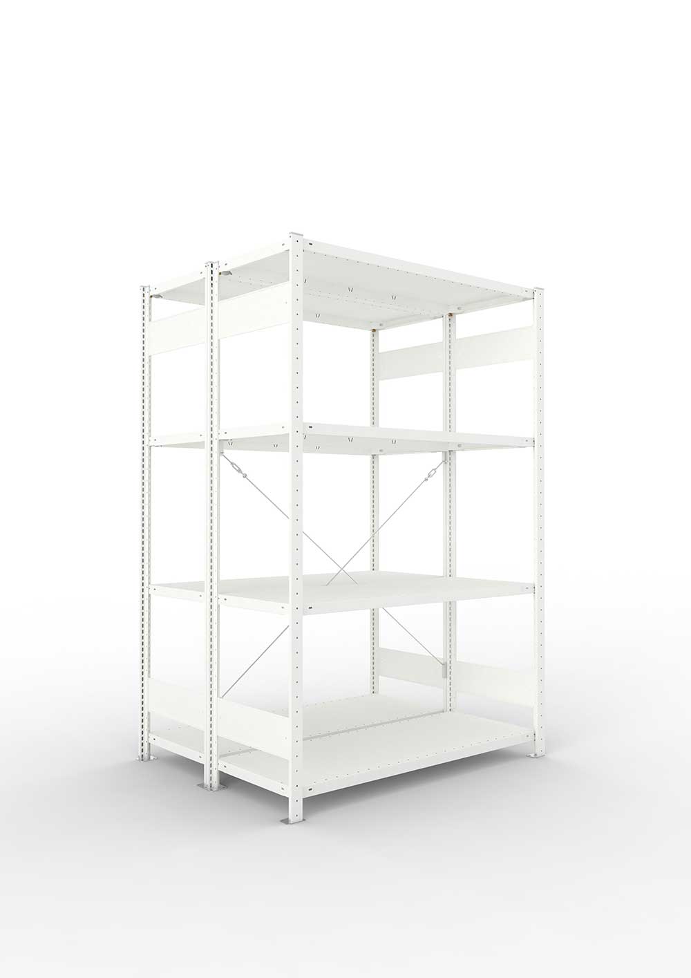 Metallregal Pro-Max Stecksystem Doppelgrundregal – 200×130×50 cm, 230 kg, RAL 7035