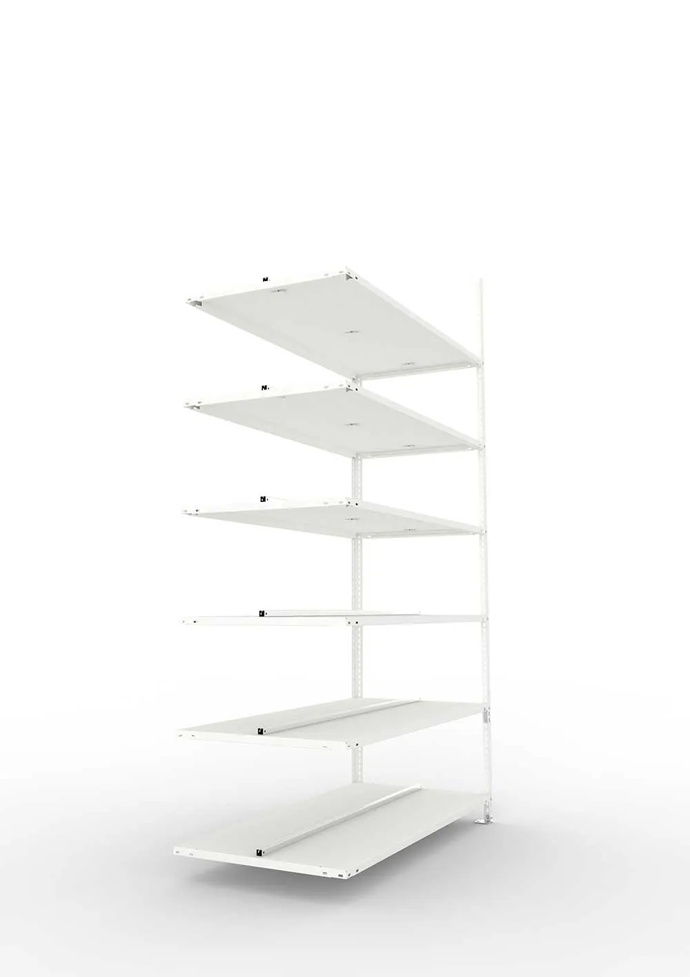 Büroregal Pro Schraubsystem Anbauregal – 220×125×60 cm, RAL 7035