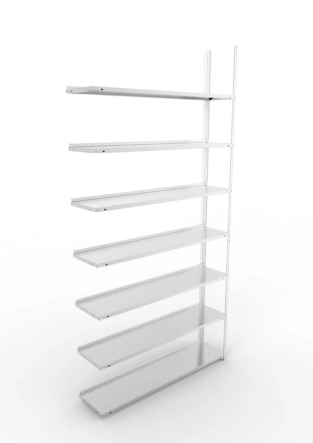 Büroregal Pro Schraubsystem Anbauregal – 250×125×30 cm, verzinkt, einseitig