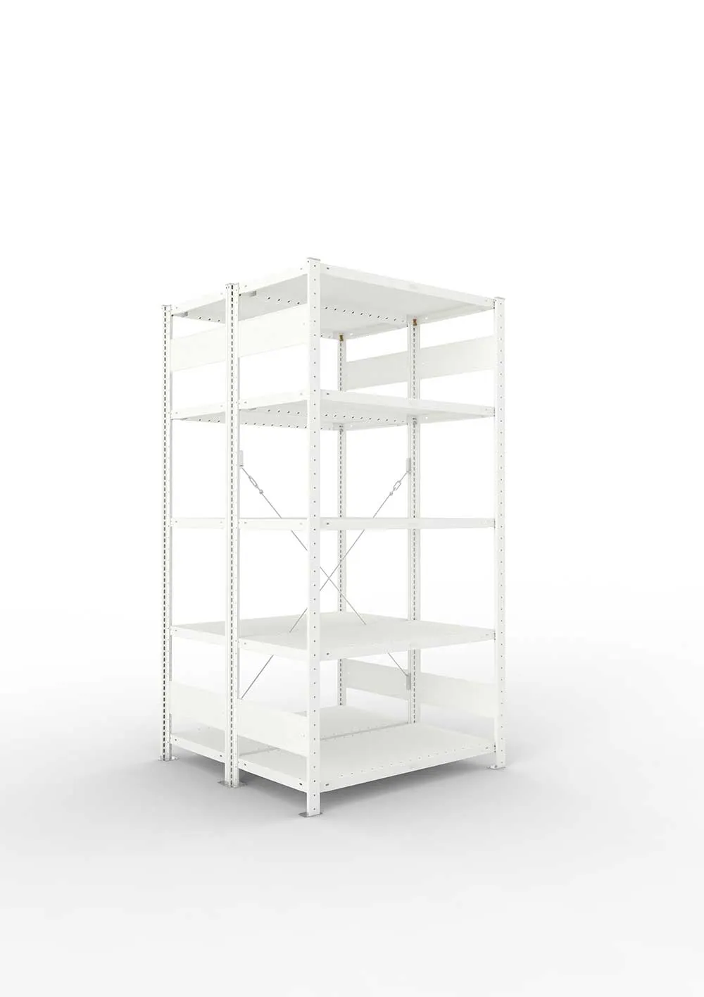 Metallregal Pro-Max Stecksystem Doppelgrundregal – 200×100×50 cm, 230 kg, RAL 7035