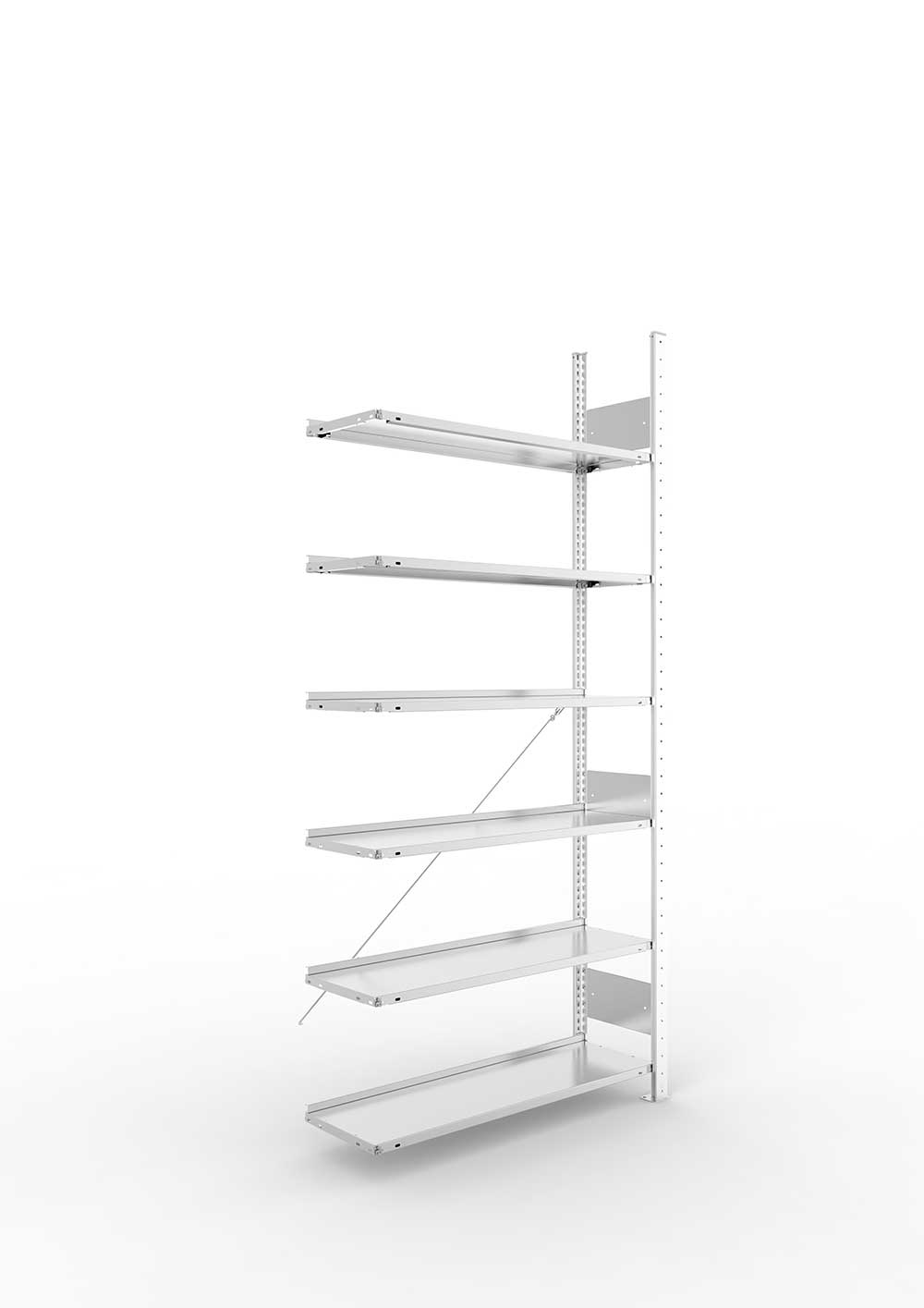 Büroregal Pro-Flex Stecksystem Anbauregal – 220×100×30 cm, verzinkt, einseitig