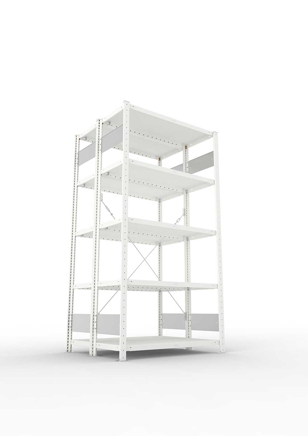 Metallregal Pro-Flex Stecksystem Doppelgrundregal – 200×100×40 cm, 230 kg, RAL 7035