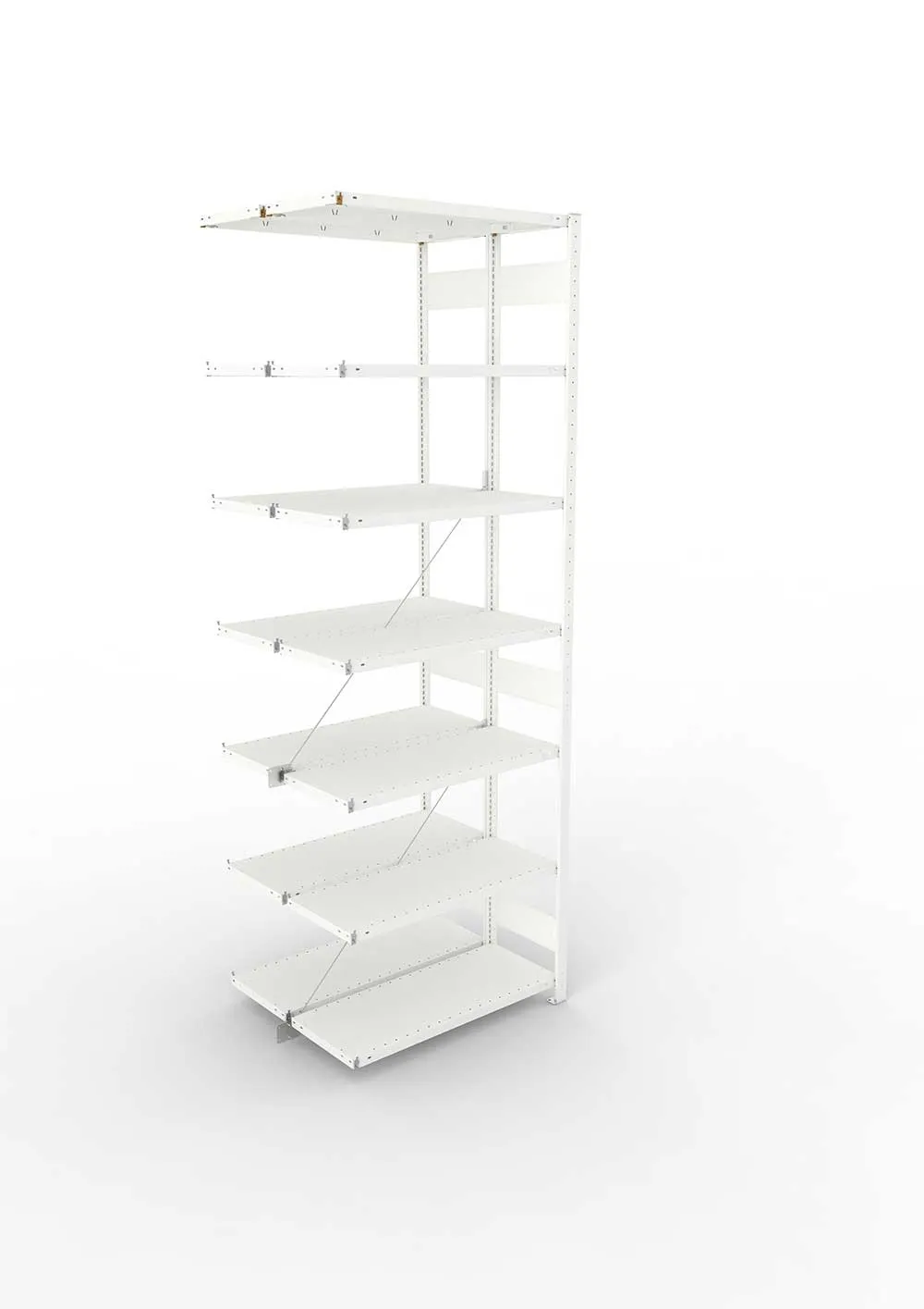 Metallregal Pro-Max Stecksystem Doppelanbauregal – 300×100×40 cm, 150 kg, RAL 7035