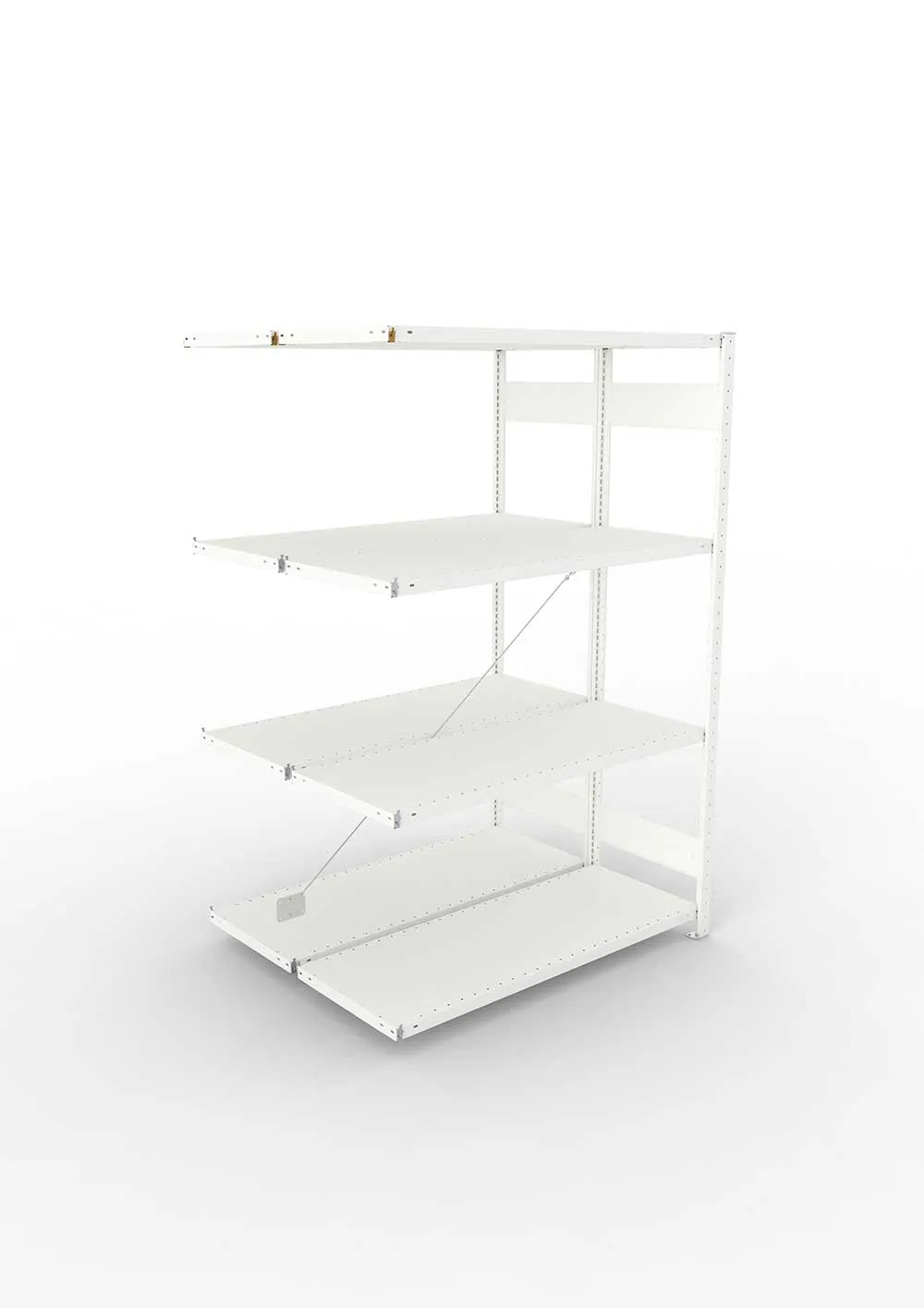 Metallregal Pro-Max Stecksystem Doppelanbauregal – 200×130×50 cm, 230 kg, RAL 7035