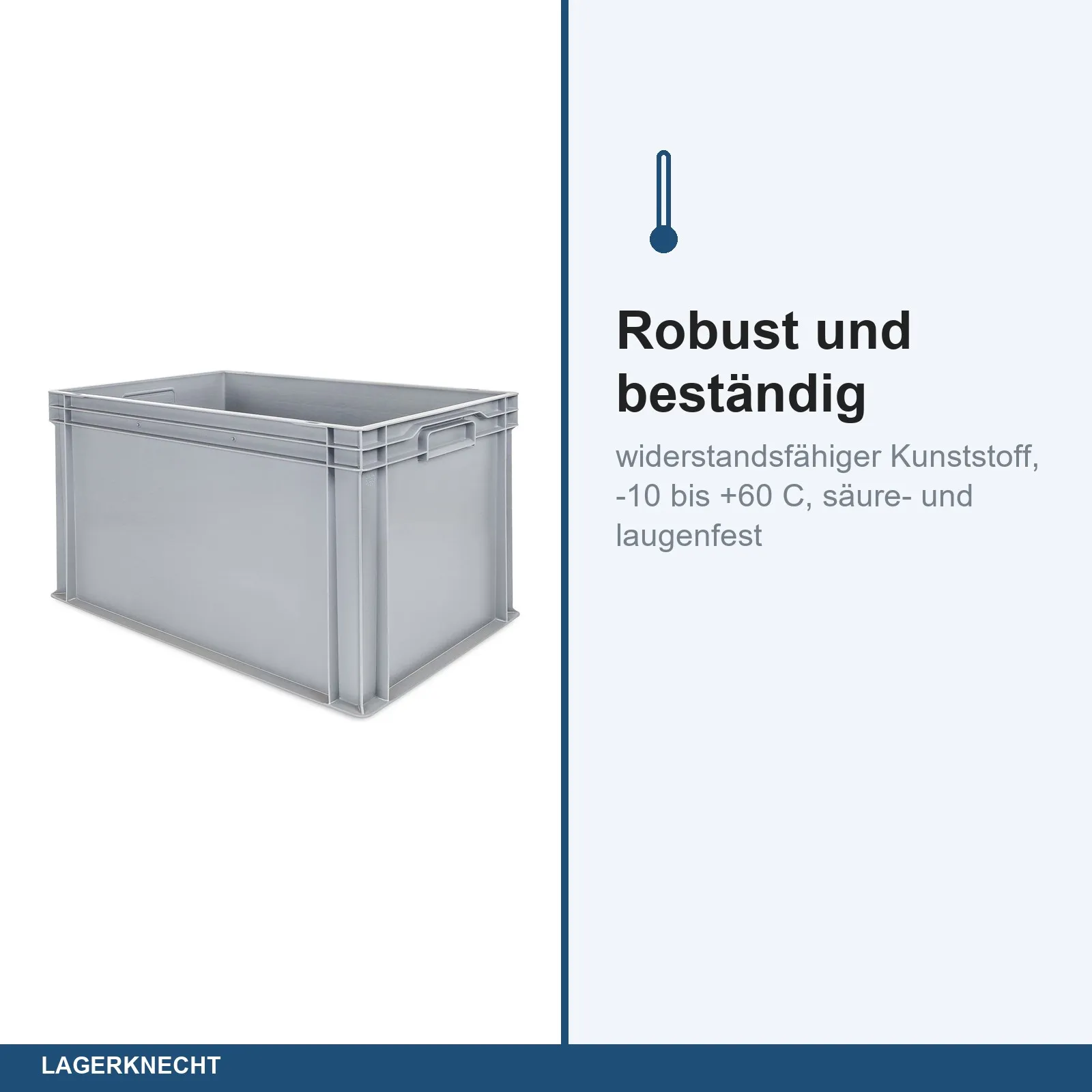 Eurobox 60x40x42 cm mit Scharnierdeckel, UNISTA