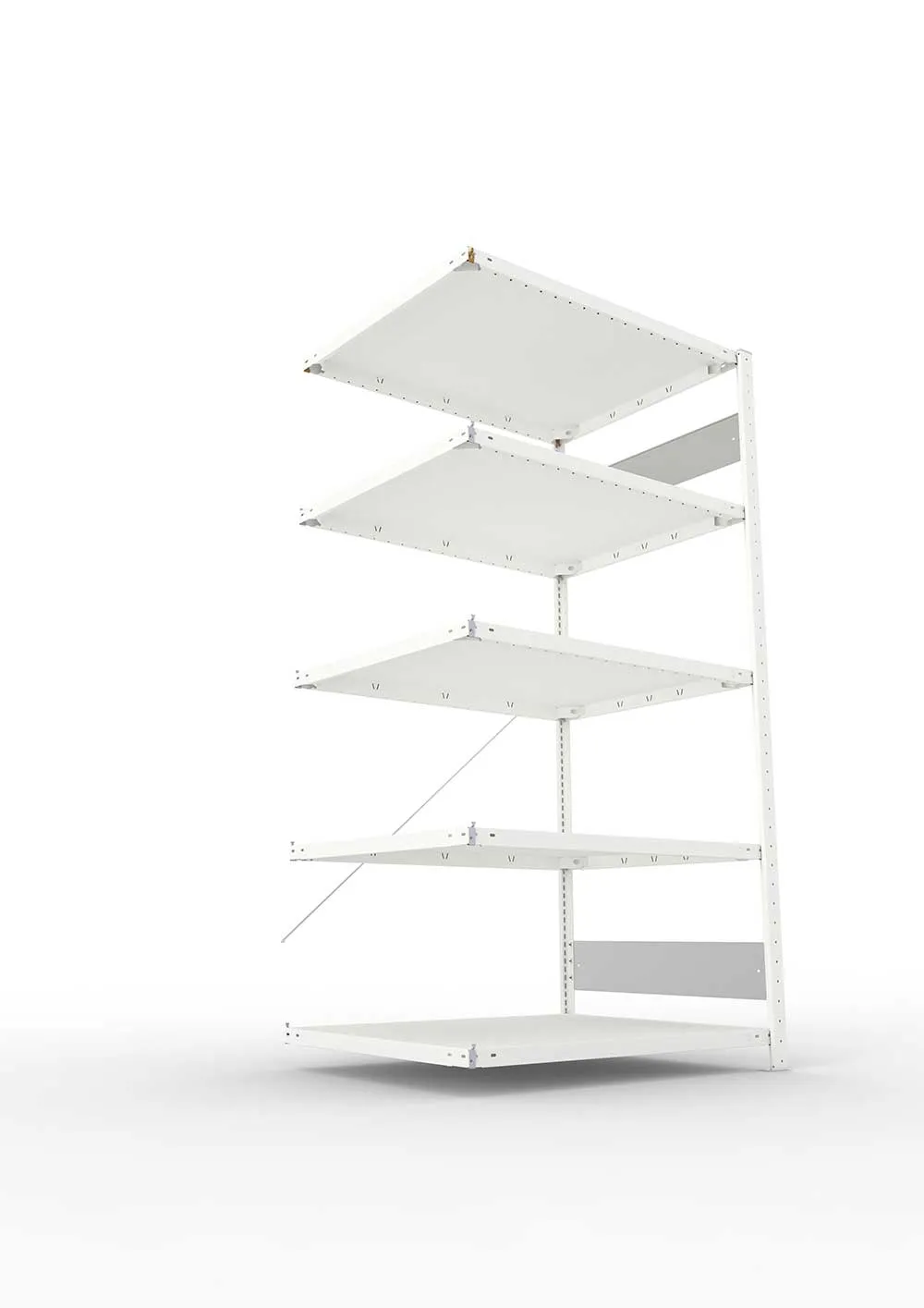 Metallregal Pro-Flex Stecksystem Anbauregal – 200×100×80 cm, 230 kg, RAL 7035, 5 Böden