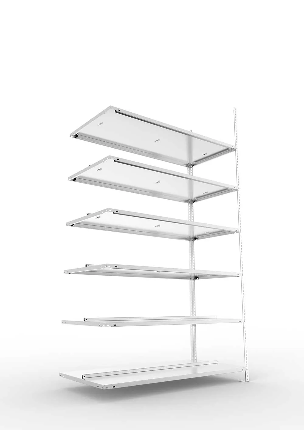Büroregal Pro Schraubsystem Anbauregal – 220×125×60 cm, verzinkt