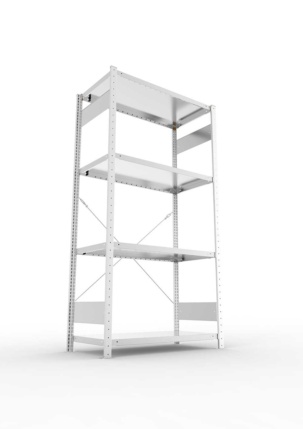 Metallregal SET Grundregal – 200×100×50 cm, 230 kg, verzinkt