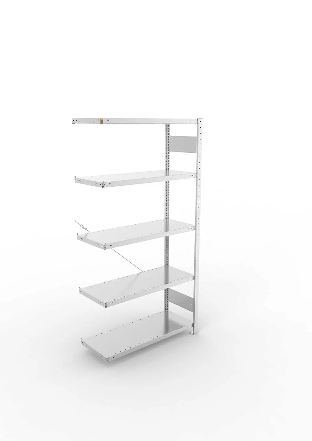 Metallregal Pro-Max Stecksystem Anbauregal – 200×100×40 cm, 330 kg, verzinkt, 5 Böden