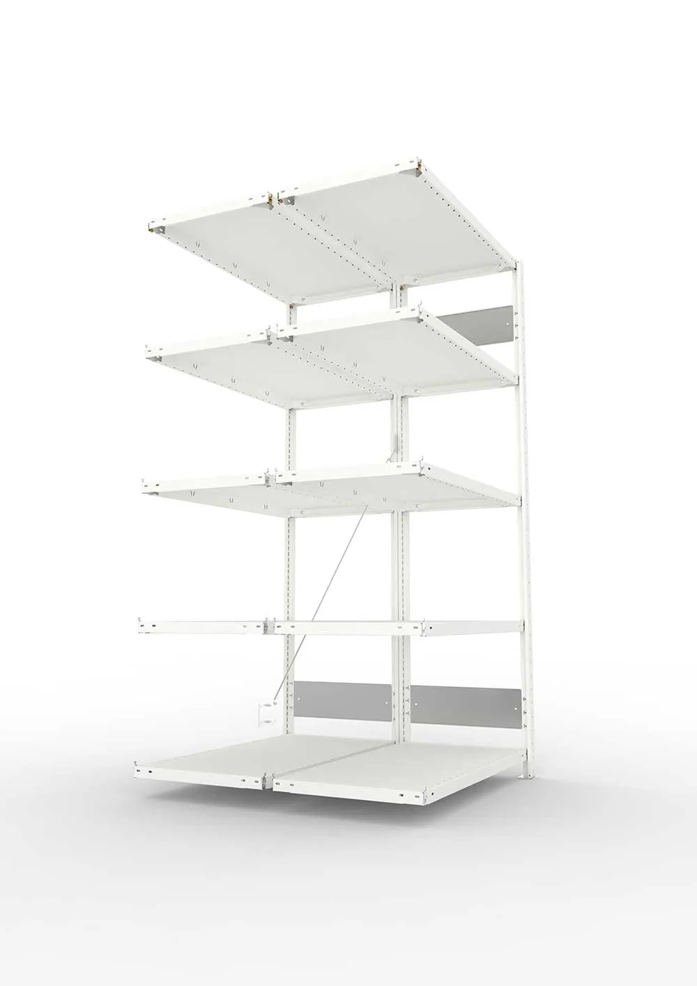 Metallregal Pro-Flex Stecksystem Doppelanbauregal – 200×100×50 cm, 150 kg, RAL 7035