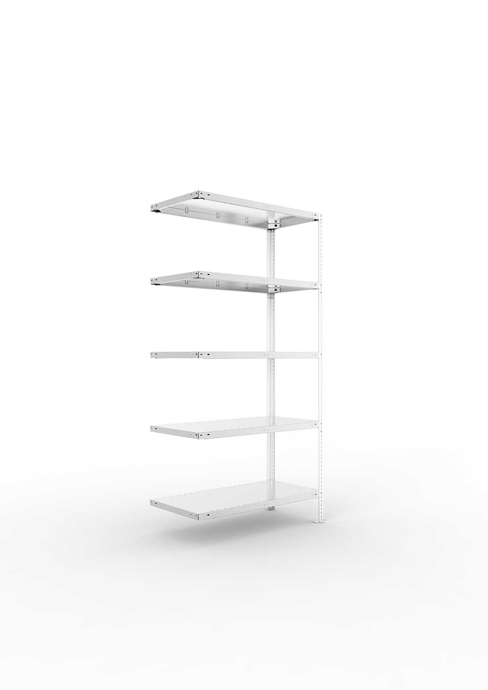 Kellerregal Pro Schraubsystem Anbauregal 200×100×50 cm, 150 kg, 5 Böden, verzinkt
