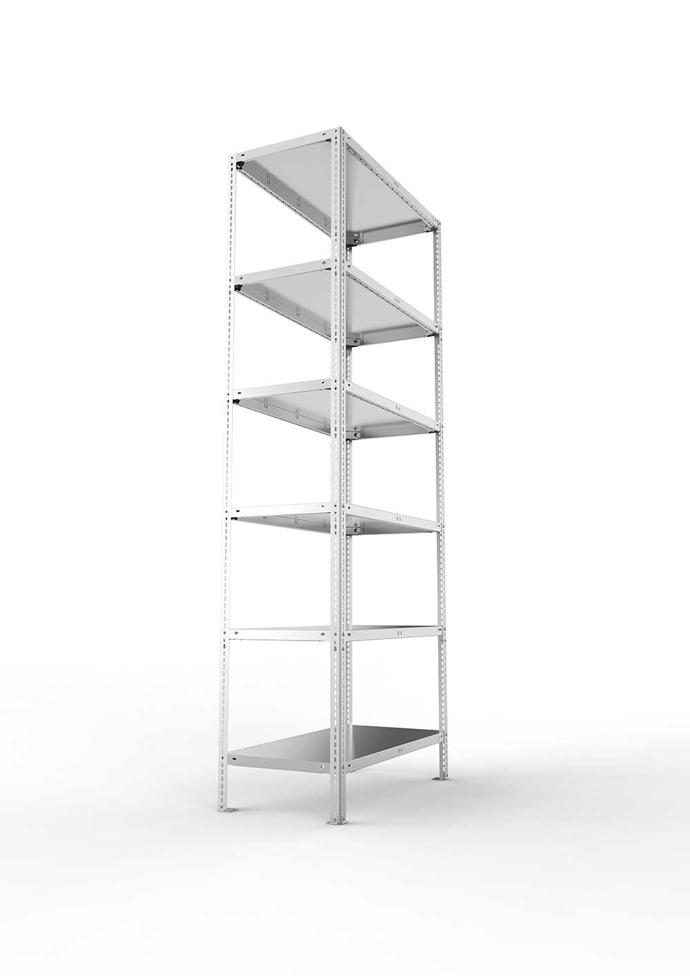 Kellerregal Pro Schraubsystem Grundregal 250×100×50 cm, 150 kg, 6 Böden, verzinkt