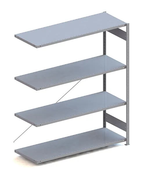 Metallregal Pro-Max Stecksystem Anbauregal – 200×170×60 cm, 200 kg, RAL 7035, 4 Böden