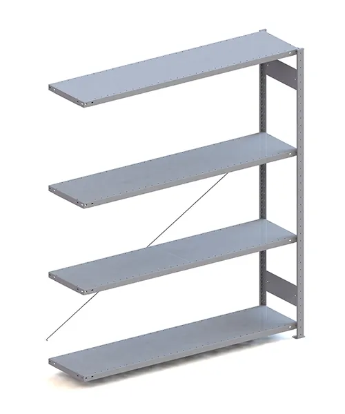 Metallregal Pro-Max Stecksystem Anbauregal – 200×170×40 cm, 200 kg, RAL 7035, 4 Böden