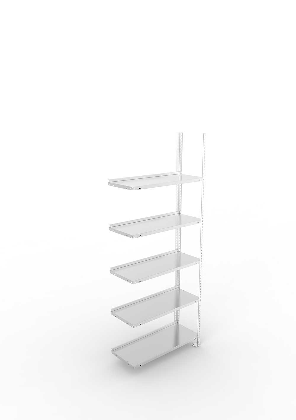 Büroregal Pro Schraubsystem Anbauregal – 185×75×30 cm, verzinkt, einseitig