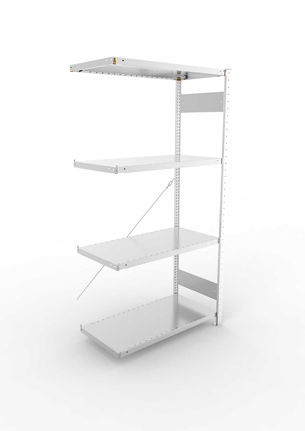 Metallregal SET Anbauregal – 200×100×50 cm, 230 kg, verzinkt