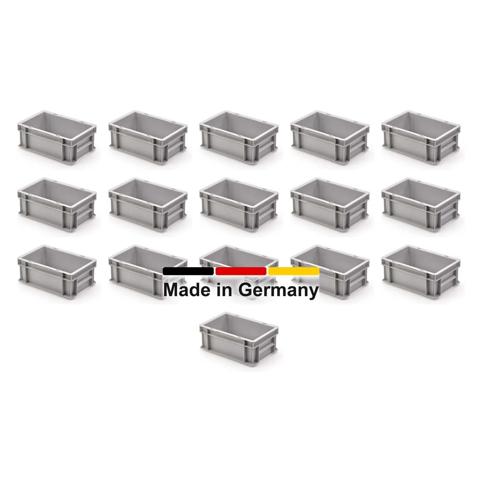 16x Eurobox 30x20x12 cm - UNISTA, Griffe geschlossen