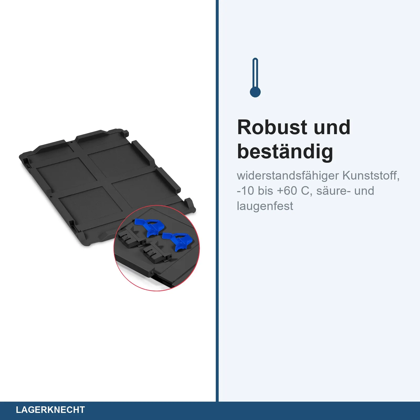 Scharnierdeckel Set 400 x 300 für Eurobox NextGen 2.0 Cycle - Anthrazit - inkl. 2 blaue Schiebeschnappverschlüsse