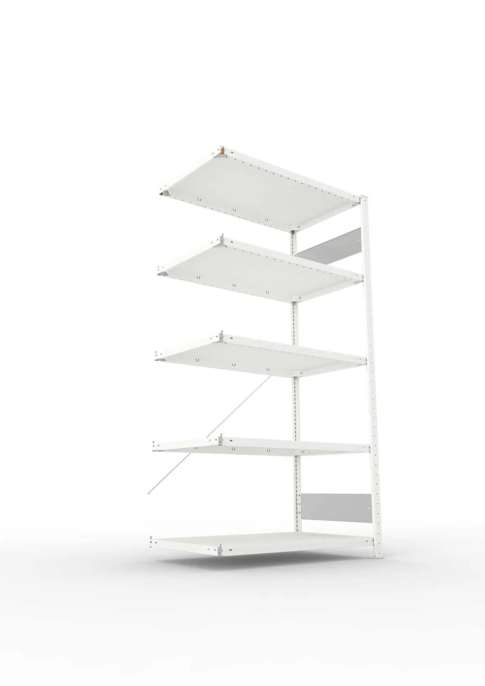 Metallregal Pro-Flex Stecksystem Anbauregal – 200×100×60 cm, 150 kg, RAL 7035, 5 Böden