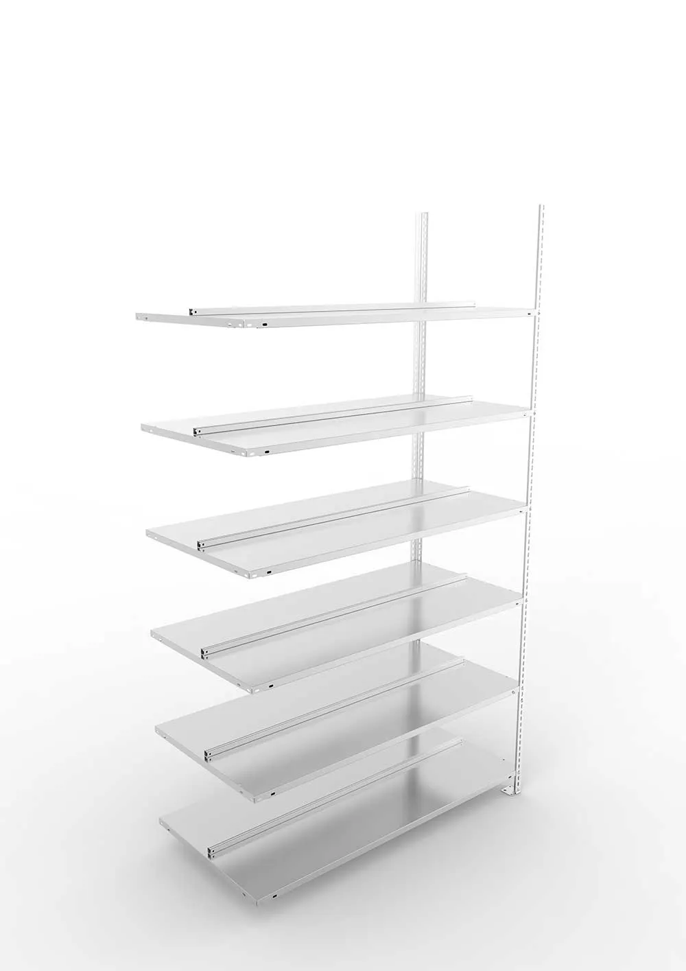 Büroregal Pro Schraubsystem Anbauregal – 220×125×60 cm, verzinkt