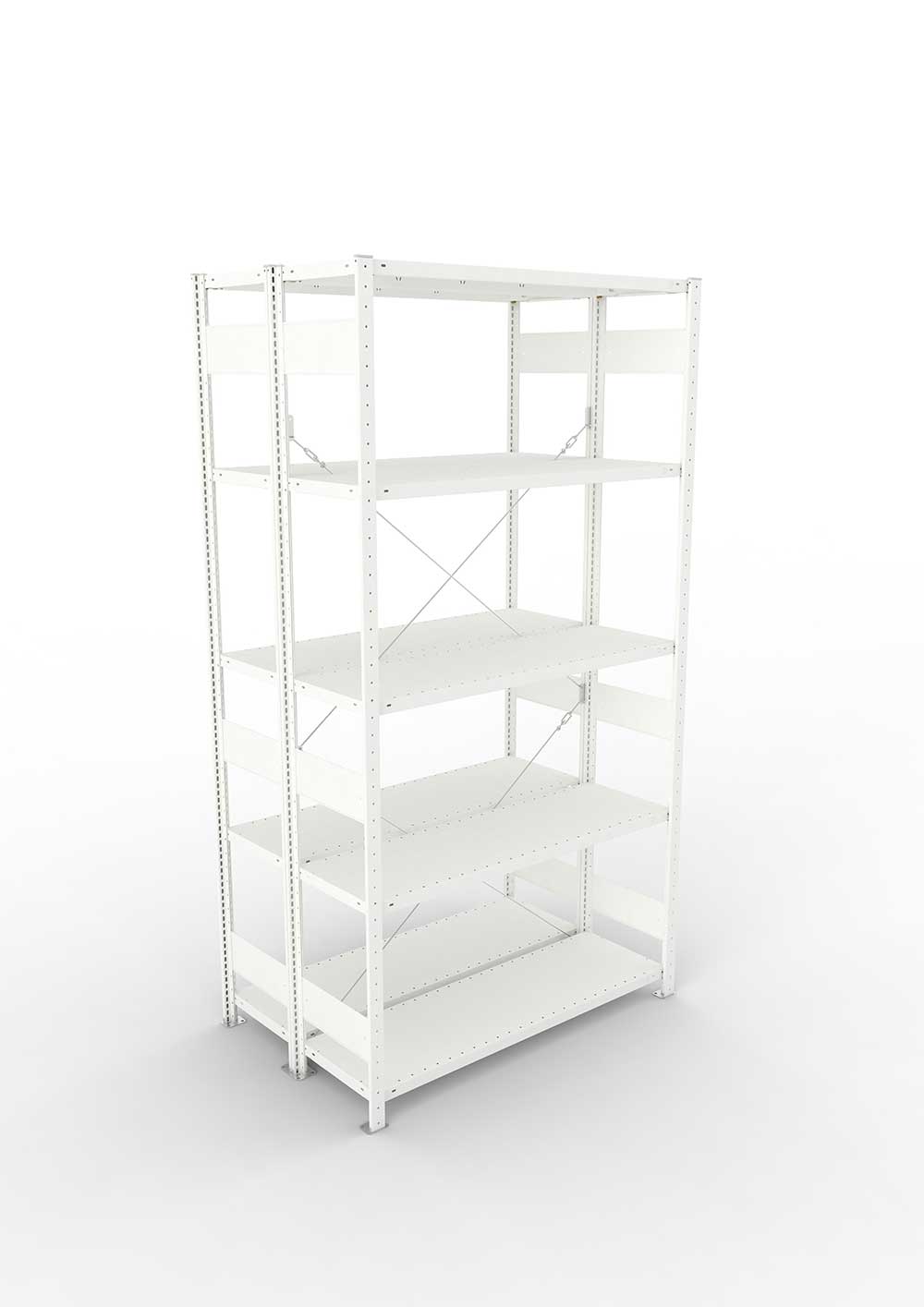 Metallregal Pro-Max Stecksystem Doppelgrundregal – 250×130×40 cm, 230 kg, RAL 7035