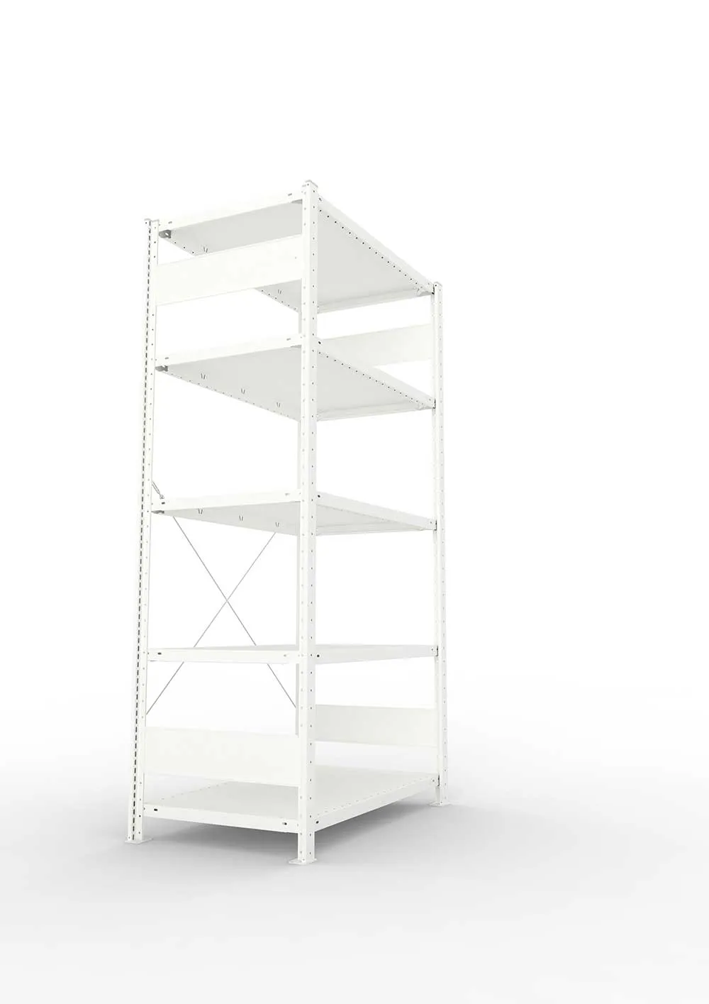 Metallregal Pro-Max Stecksystem Grundregal – 200×100×60 cm, 150 kg, RAL 7035, 5 Böden