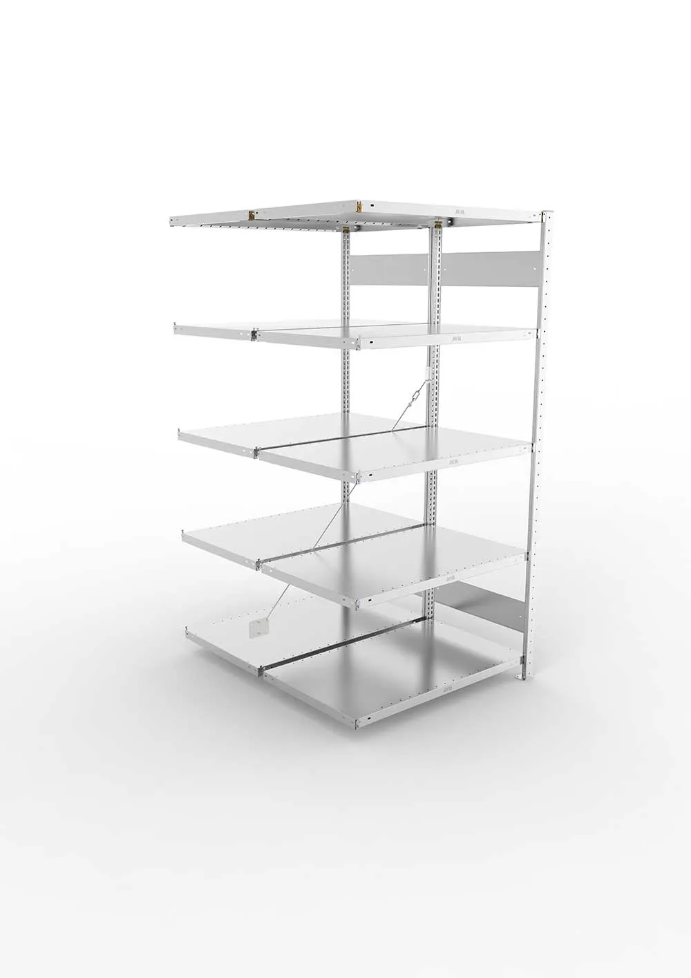 Metallregal Pro-Max Stecksystem Doppelanbauregal – 200×100×60 cm, 230 kg, verzinkt