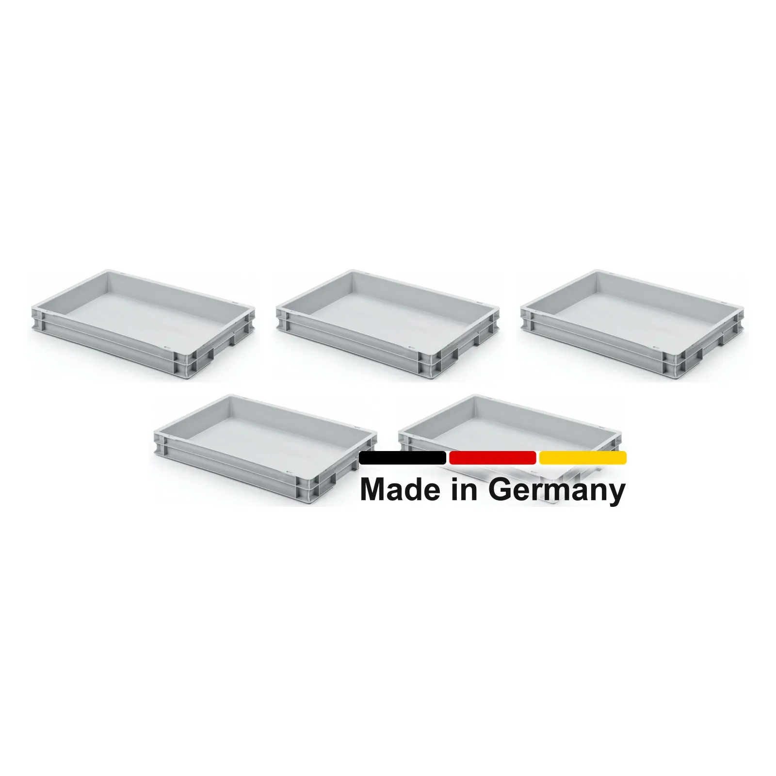 5x Eurobox 60x40x8 cm - UNISTA, Griffe geschlossen