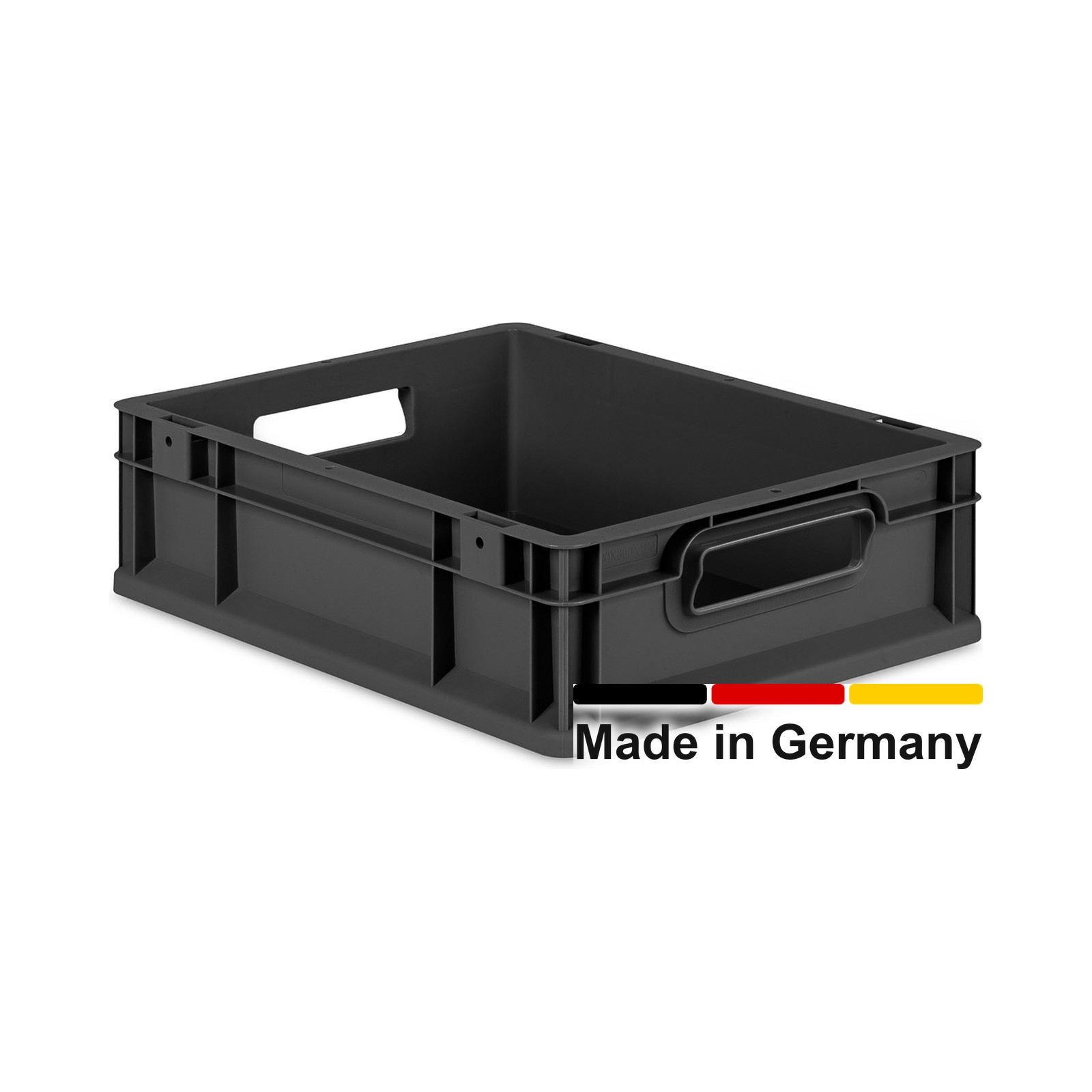 Eurobox 40x30x12 cm, NextGen Cycle, Griffe offen, anthrazit