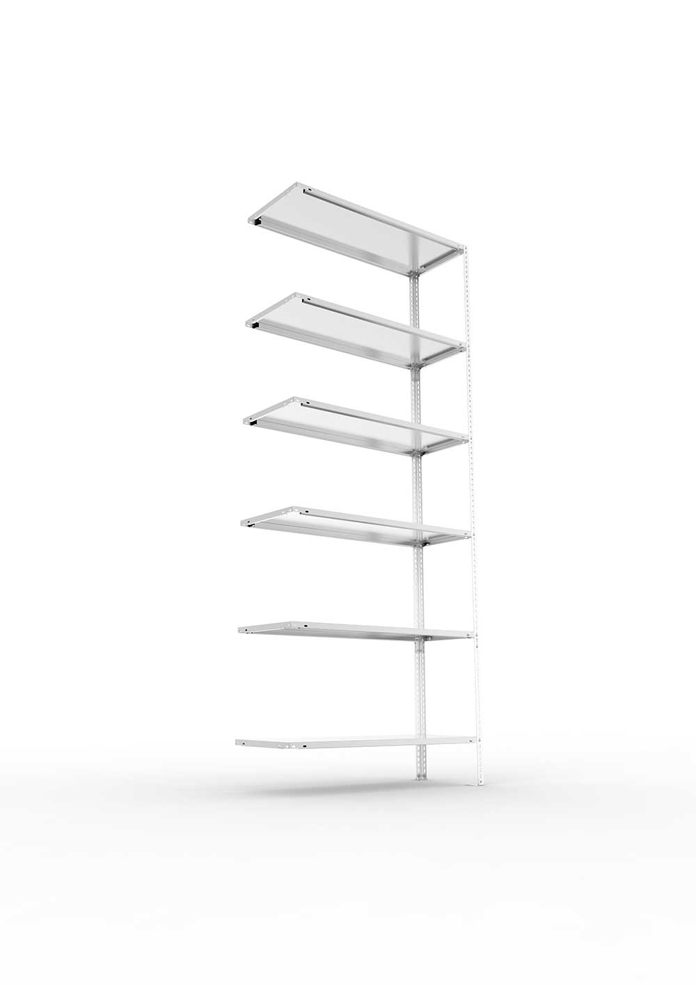 Kellerregal Pro Schraubsystem Anbauregal 250×100×40 cm, 80 kg, 6 Böden, verzinkt
