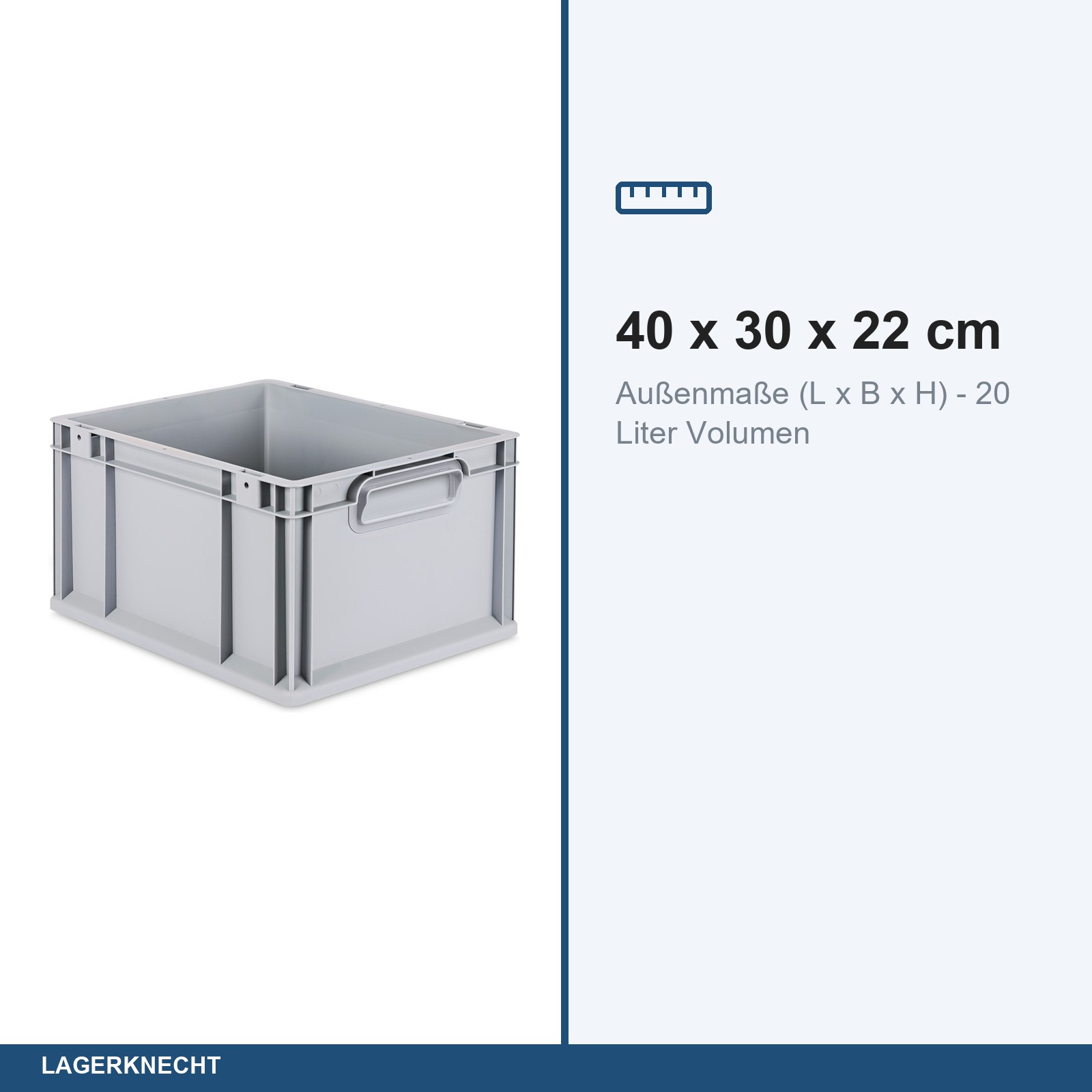 Eurobox 40x30x22 cm mit Scharnierdeckel, NextGen