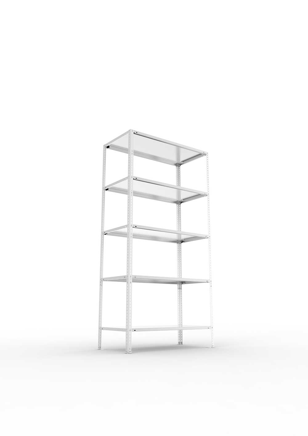 Kellerregal Pro Schraubsystem Grundregal 200×100×50 cm, 80 kg, 5 Böden, verzinkt