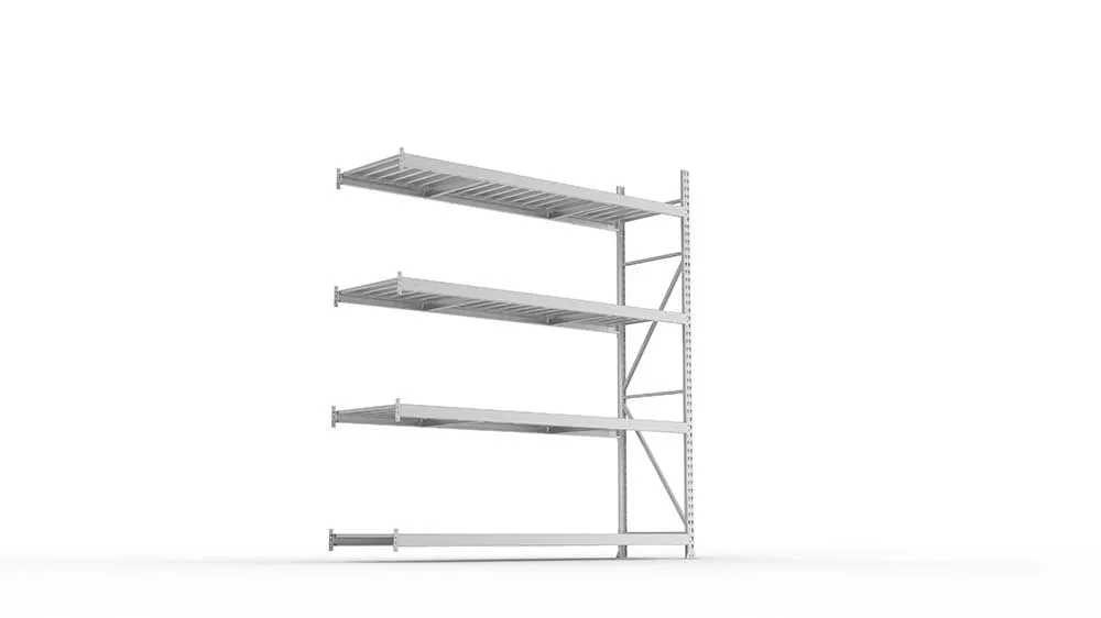 Weitspannregal  Anbauregal 2500 mm mm x 2200 mm x 650 mm verzinkt komplett mit Stahlpaneele mit 4 Böden Weitspannregal  Lagerknecht
