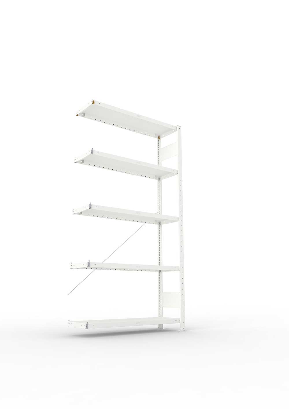 Metallregal Pro-Max Stecksystem Anbauregal – 200×100×30 cm, 230 kg, RAL 7035, 5 Böden