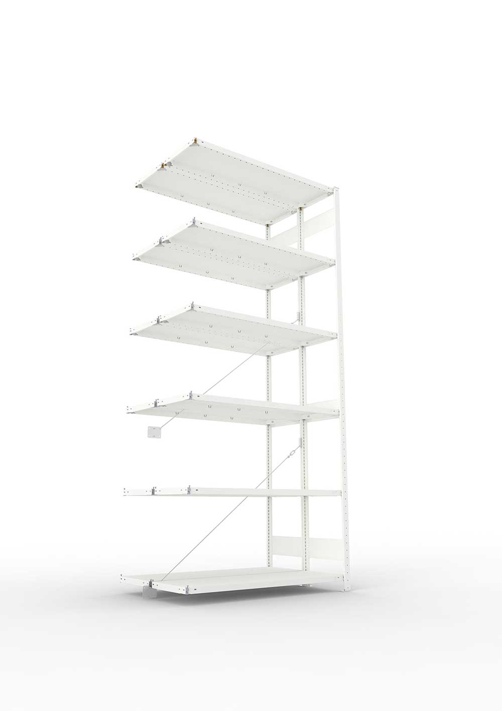 Metallregal Pro-Max Stecksystem Doppelanbauregal – 300×130×40 cm, 230 kg, RAL 7035