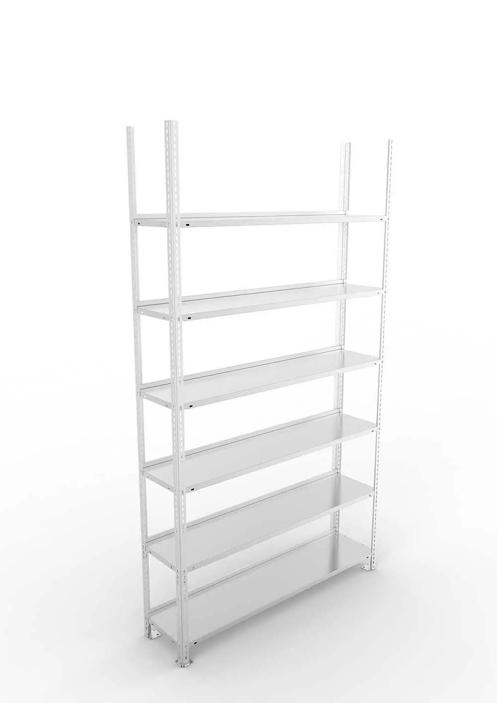 Büroregal Pro Schraubsystem Grundregal – 220×125×30 cm, verzinkt
