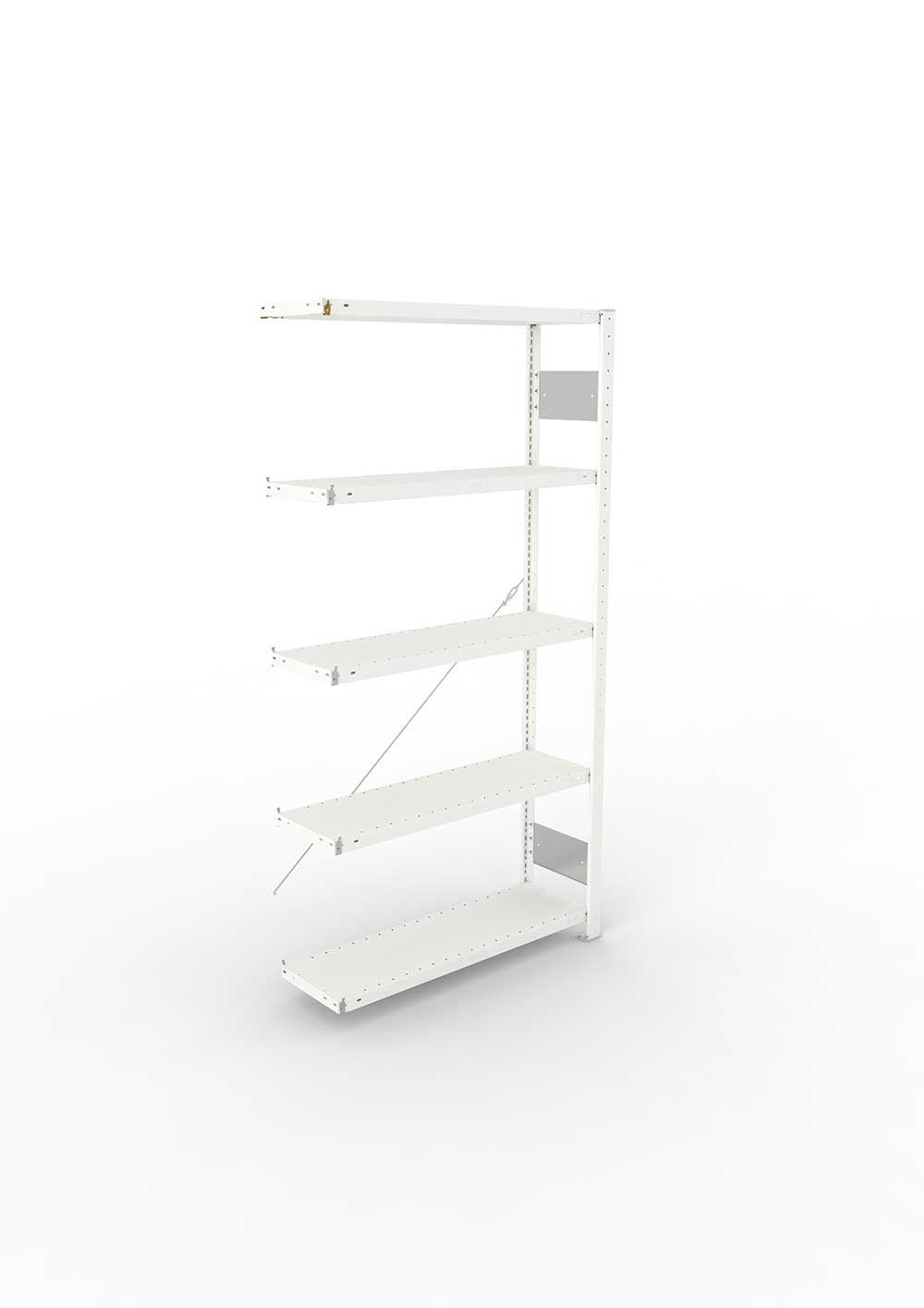 Metallregal Pro-Flex Stecksystem Anbauregal – 200×100×30 cm, 150 kg, RAL 7035, 5 Böden