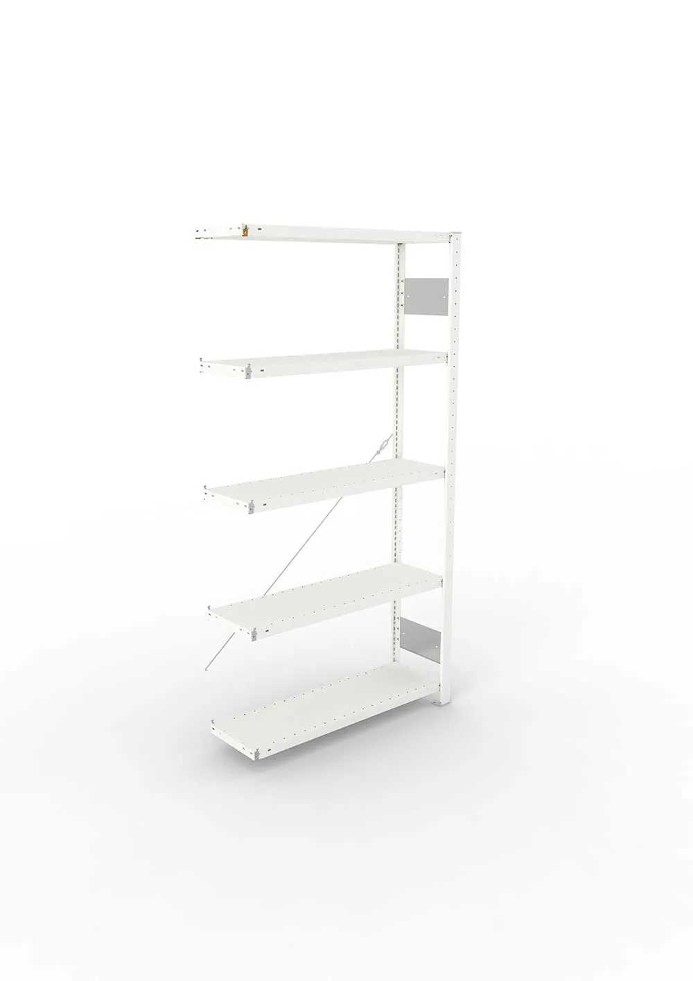 Metallregal Pro-Flex Stecksystem Anbauregal – 200×100×30 cm, 150 kg, RAL 7035, 5 Böden