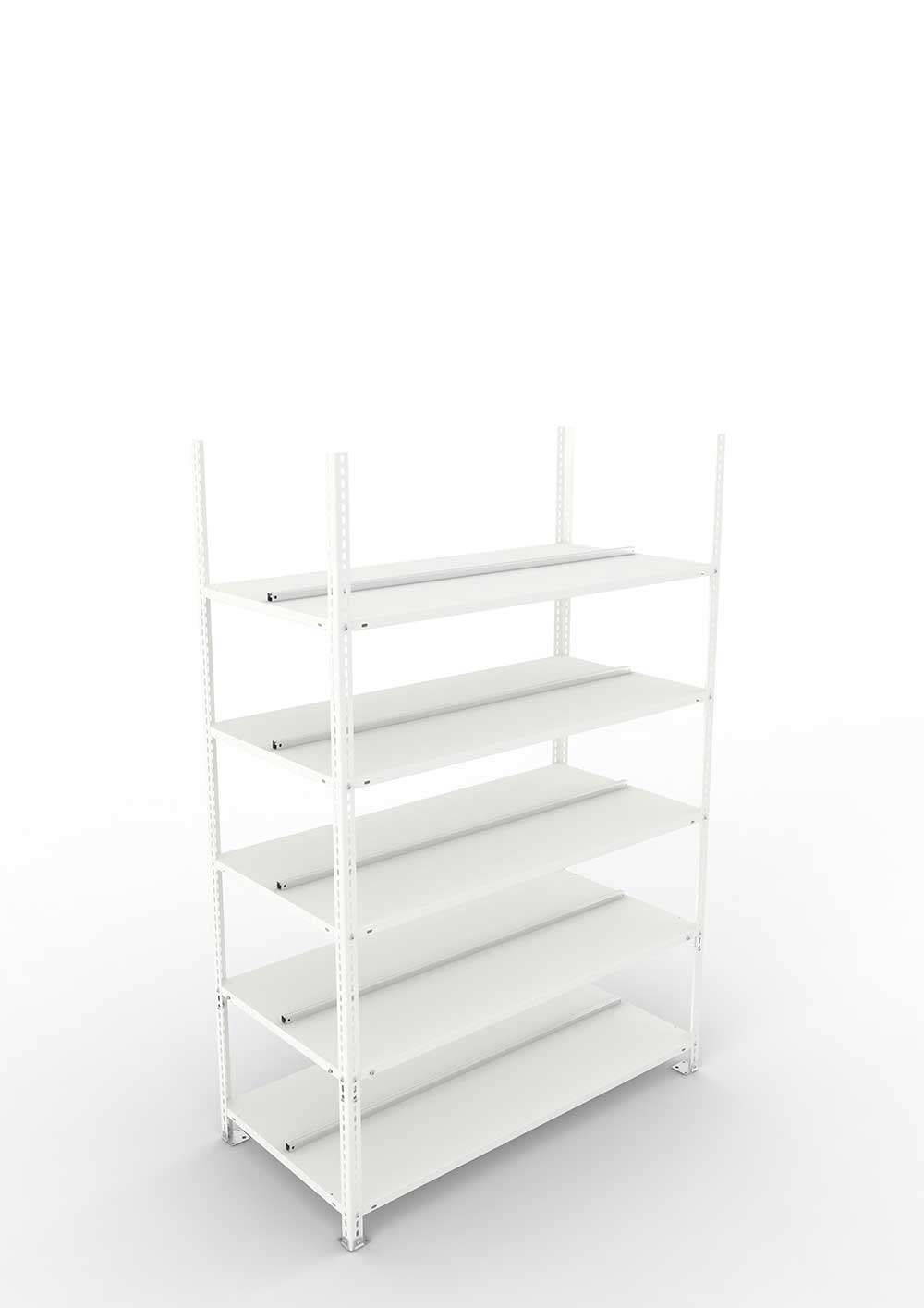 Büroregal Pro Schraubsystem Grundregal – 185×125×60 cm, RAL 7035