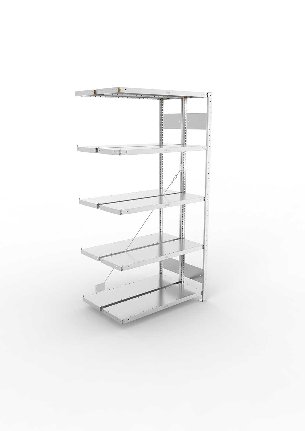 Metallregal Pro-Flex Stecksystem Doppelanbauregal – 200×100×30 cm, 230 kg, verzinkt