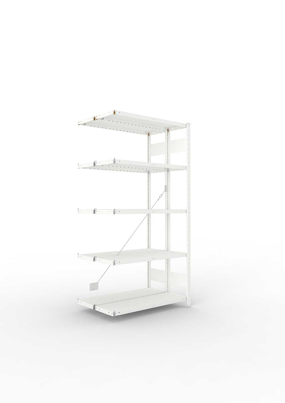 Metallregal Pro-Max Stecksystem Doppelanbauregal – 200×100×30 cm, 230 kg, RAL 7035