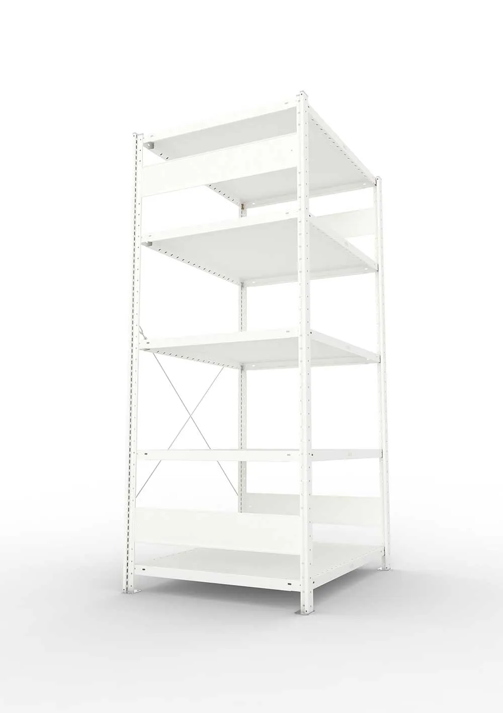 Metallregal Pro-Max Stecksystem Grundregal – 200×100×80 cm, 230 kg, RAL 7035, 5 Böden