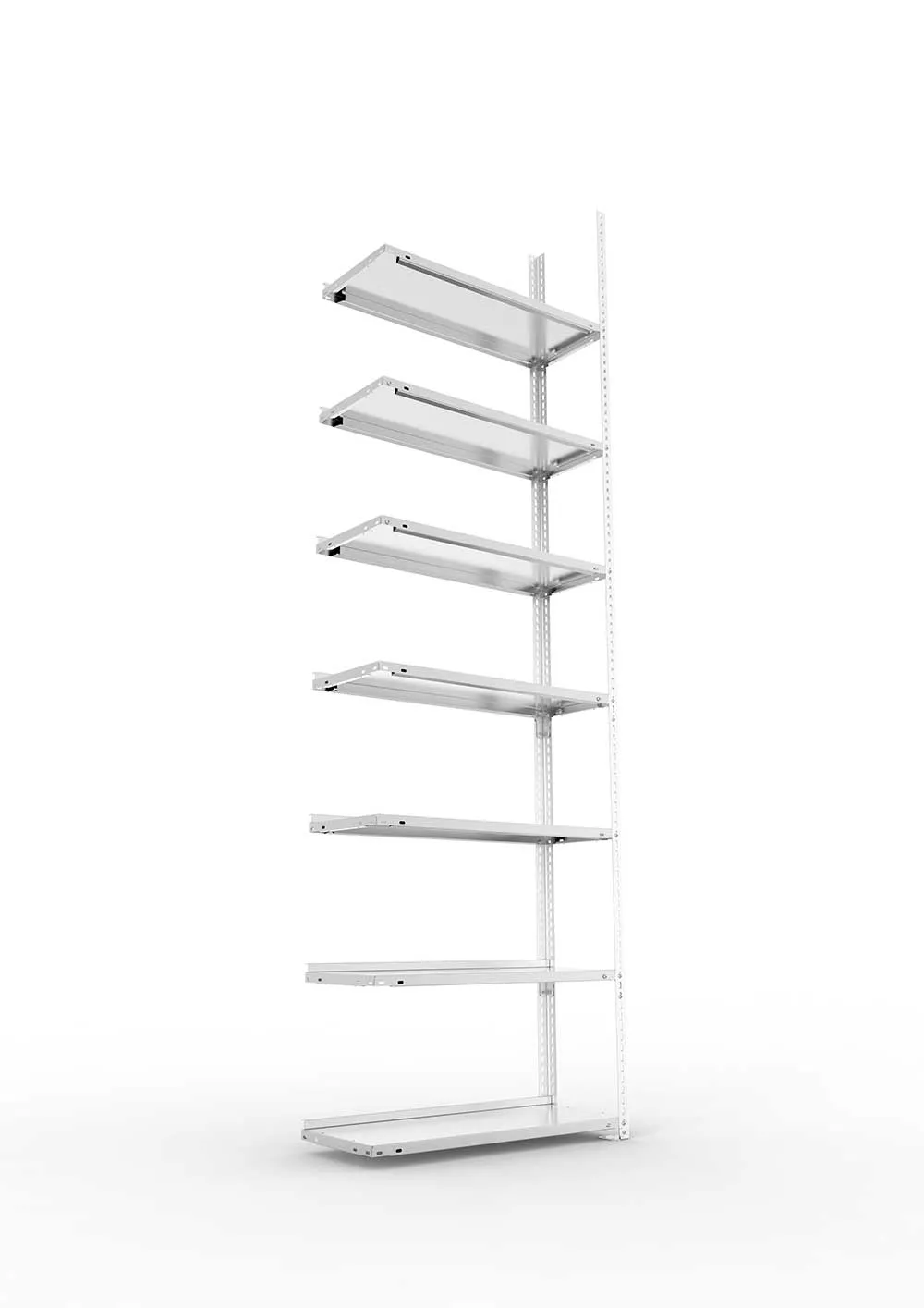 Büroregal Pro Schraubsystem Anbauregal – 250×75×30 cm, verzinkt, einseitig