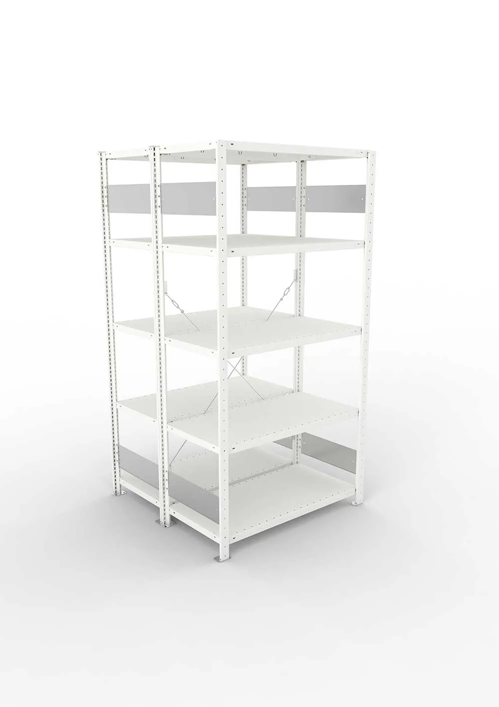 Metallregal Pro-Flex Stecksystem Doppelgrundregal – 200×100×50 cm, 150 kg, RAL 7035