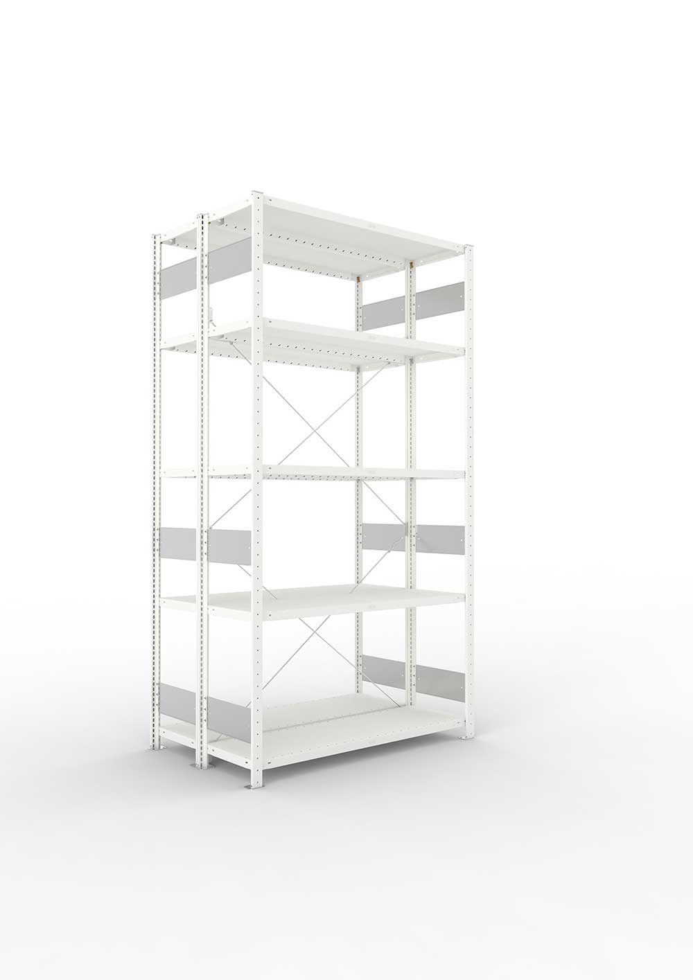 Metallregal Pro-Flex Stecksystem Doppelgrundregal – 250×130×40 cm, 230 kg, RAL 7035
