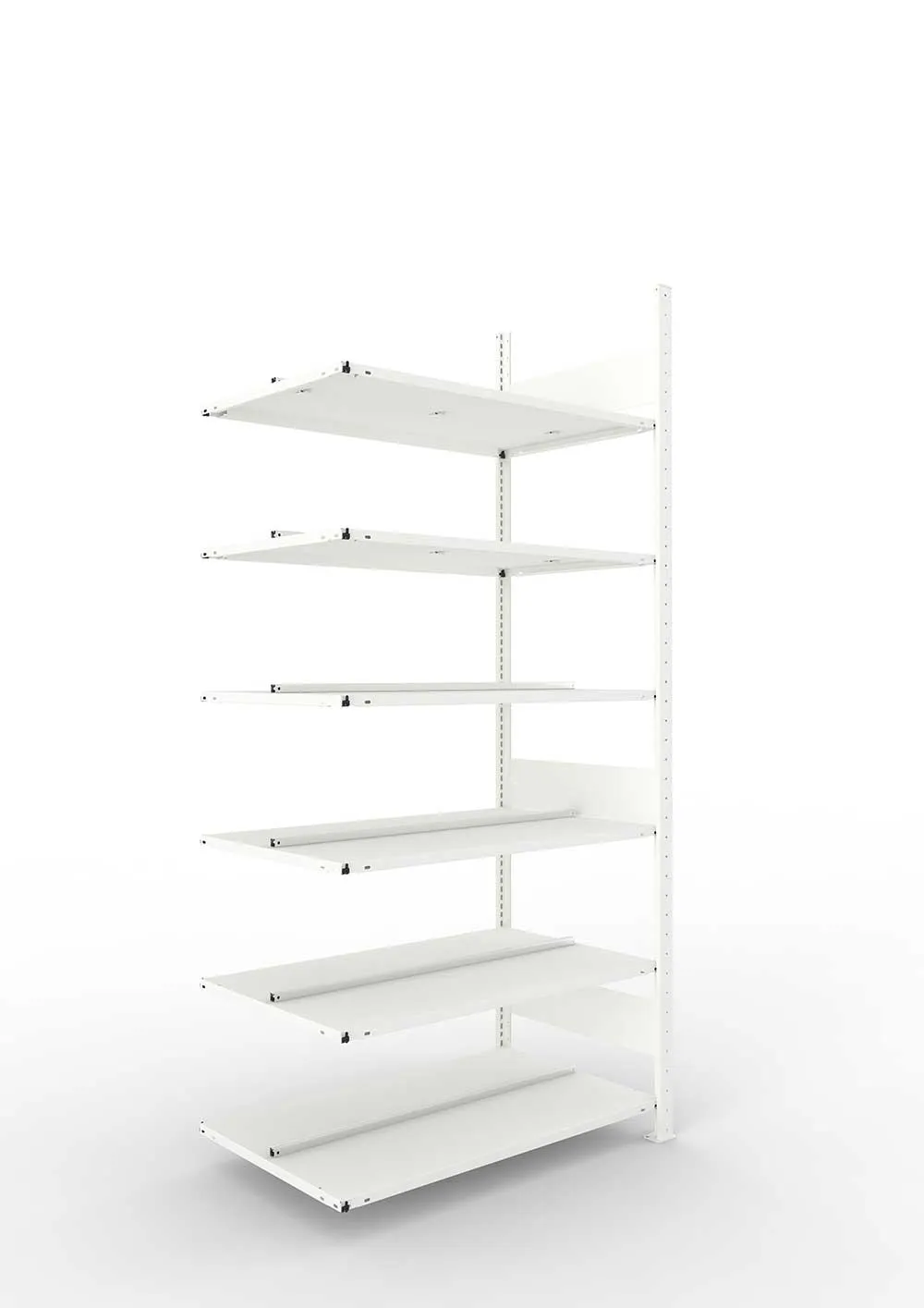 Büroregal Pro-Max Stecksystem Anbauregal – 220×100×60 cm, RAL 7035, doppelseitig