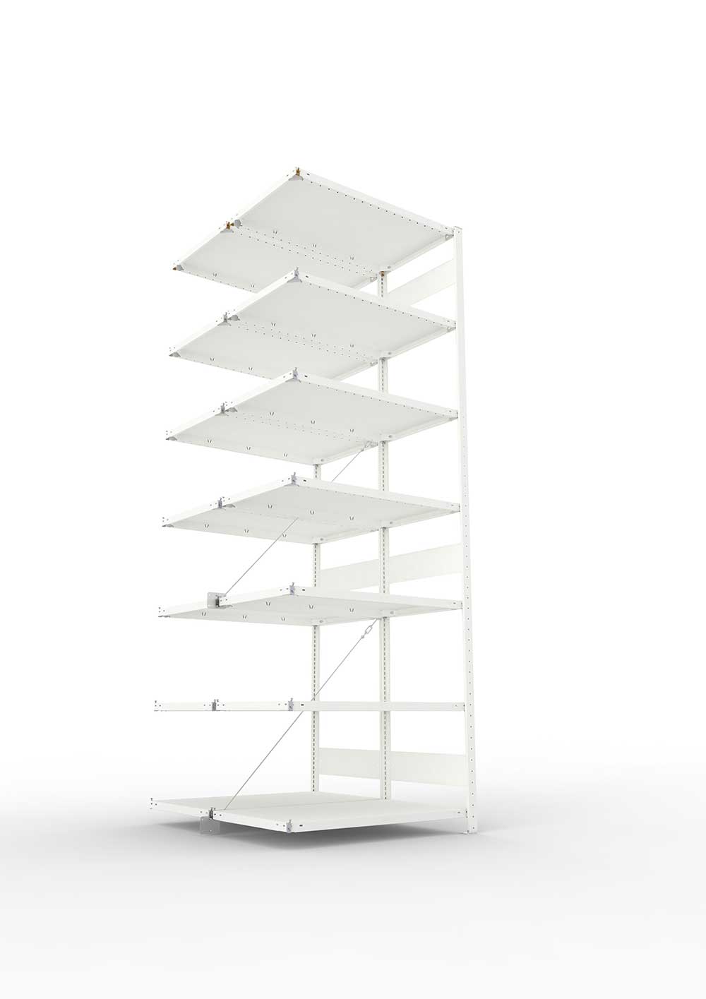 Metallregal Pro-Max Stecksystem Doppelanbauregal – 300×100×60 cm, 150 kg, RAL 7035